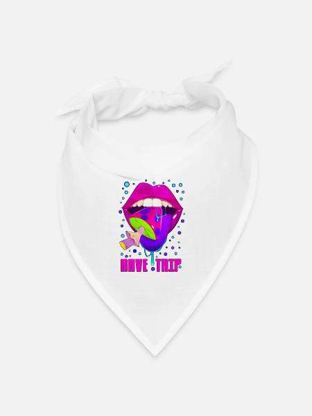 Rave Trip - Bandana Dreieckstuch - Weiß