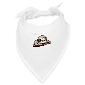 Faultier auf Ast - Bandana Dreieckstuch - Weiß - Vorne