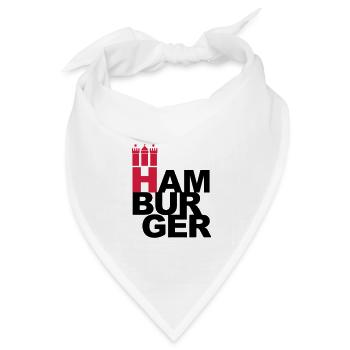 HAMBURGER 2c Hamburg Wappen - Bandana Dreieckstuch - Weiß - Vorne