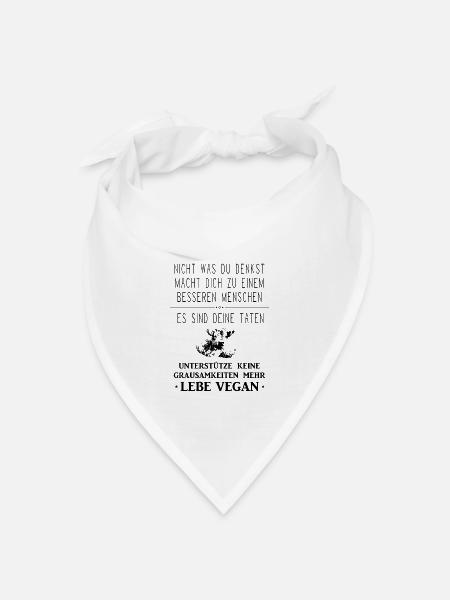 Veganerin & Veganer; coole Tierrechtler-Klamotten - Bandana Dreieckstuch - Weiß