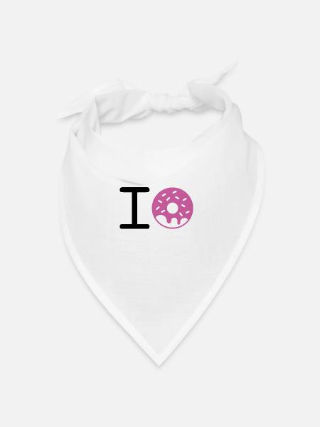 I love Donuts - Bandana Dreieckstuch - Weiß