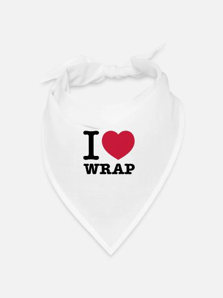 I love Wrap - Bandana Dreieckstuch - Weiß