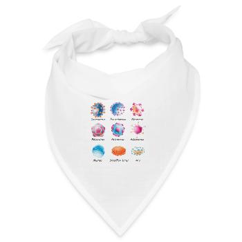 Verschiedene Viren - Norovirus, HIV, usw. - Bandana Dreieckstuch - Weiß - Vorne