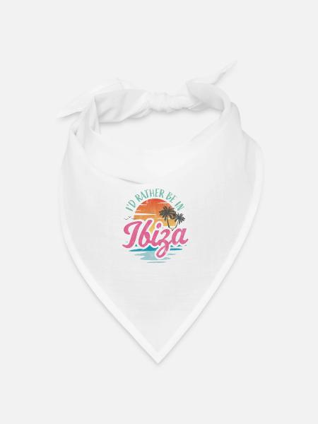 Ich wäre lieber auf Ibiza - Bandana Dreieckstuch - Weiß
