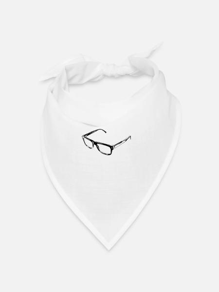 Brille - Bandana Dreieckstuch - Weiß