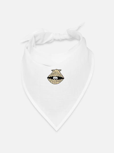 Muschel / clam / shell - Bandana Dreieckstuch - Weiß