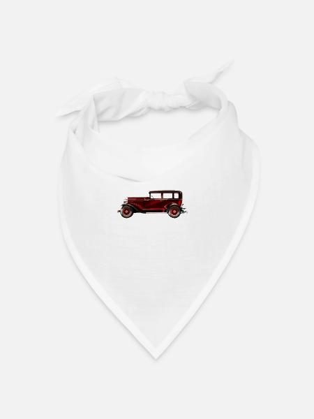 Retro Auto - Bandana Dreieckstuch - Weiß