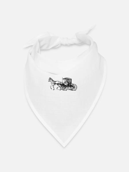 Kutsche - Bandana Dreieckstuch - Weiß
