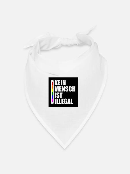 kein millimeter nach rechts - Bandana Dreieckstuch - Weiß