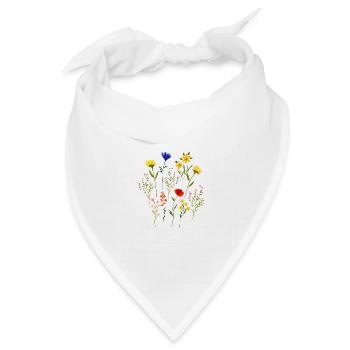 Lose Wildblumen Blumenwiese Aquarell - Bandana Dreieckstuch - Weiß - Vorne