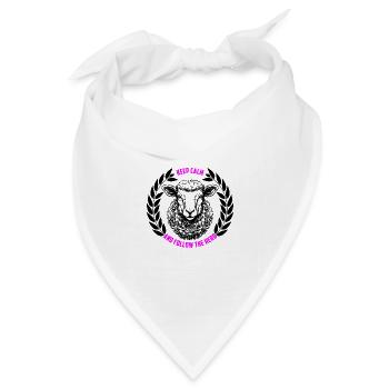 Schaf bleib ruhig und folge der Herde - Bandana Dreieckstuch - Weiß - Vorne