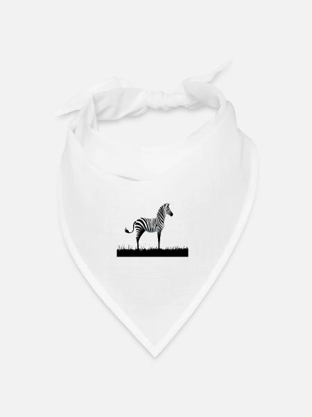 Zebra Minimalismus - Bandana Dreieckstuch - Weiß