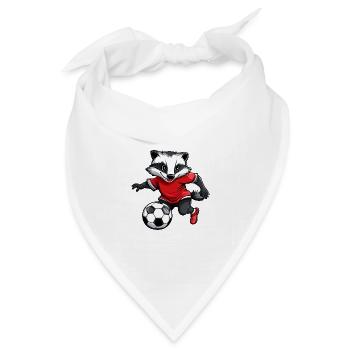 Fussball Dachs rot - Bandana Dreieckstuch - Weiß - Vorne