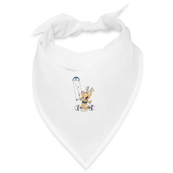 KITER - KITE - KITESURFEN - KITESURFER - HUND - Bandana Dreieckstuch - Weiß - Vorne