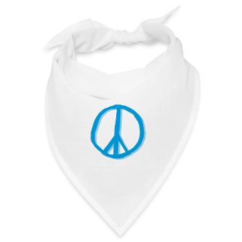 Peacezeichen Friedenszeichen Zeichen - Bandana Dreieckstuch - Weiß - Vorne