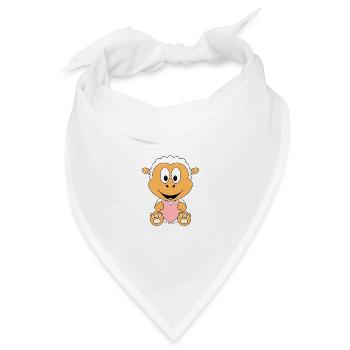 SCHAF - HERZ - LIEBE - LOVE - TIER - KIND - BABY - Bandana Dreieckstuch - Weiß - Vorne