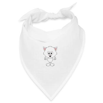 KATZE - LIKE - LIKEN - MÖGEN - TIER - KIND - BABY - Bandana Dreieckstuch - Weiß - Vorne