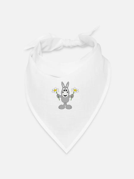 ESEL - BLUMEN - TIER - KIND - BABY - TIERISCH - Bandana Dreieckstuch - Weiß
