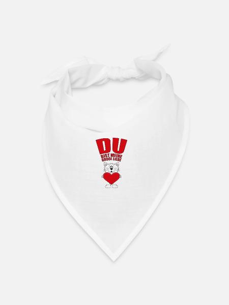 KATZE - CAT - DU BIST MEINE GROßE LIEBE - Bandana Dreieckstuch - Weiß