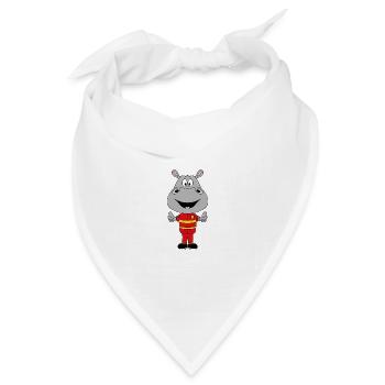 FEUERWEHR - FEUERWEHRMANN - NILPFERD - HIPPO - Bandana Dreieckstuch - Weiß - Vorne