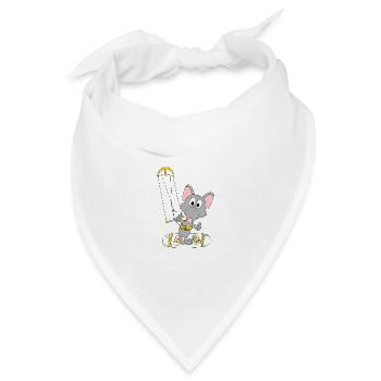 WASSERRATTE - RATTE - KITER - KITESURFER - Bandana Dreieckstuch - Weiß - Vorne