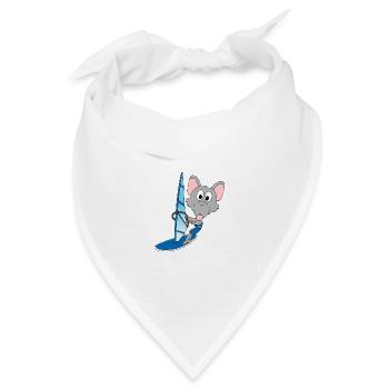 WASSERRATTE - SURFER - WINDSURFER - TIER - FUN - Bandana Dreieckstuch - Weiß - Vorne