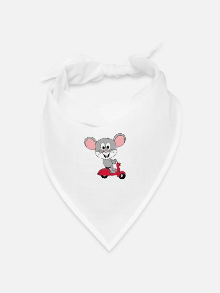 ROLLER - MAUS - TIER - KIND - BABY - Bandana Dreieckstuch - Weiß