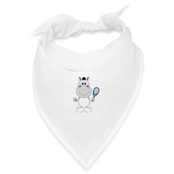 ZEBRA - TENNIS - TENNISSPIELER - TENNISSCHLÄGER - Bandana Dreieckstuch - Weiß - Vorne