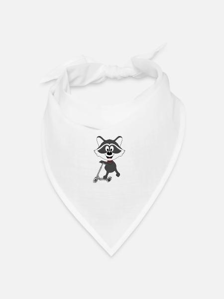 WASCHBÄR - ROLLER - TIER - KIND - BABY - SPORT - Bandana Dreieckstuch - Weiß