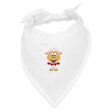 SCHAF - HERZEN - LIEBE - LOVE - TIER - TIERISCH - Bandana Dreieckstuch - Weiß - Vorne