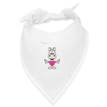 ZIEGE - BABY - KINDER - GEBURT - FLÄSCHCHEN - Bandana Dreieckstuch - Weiß - Vorne