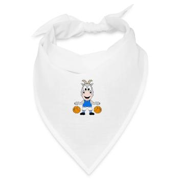 ZIEGE - BASKETBALL - SPORT - TIER - KIND - BABY - Bandana Dreieckstuch - Weiß - Vorne