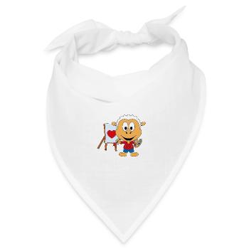 SCHAF - MALER - MALEN - KUNST - LIEBE - TIER - Bandana Dreieckstuch - Weiß - Vorne