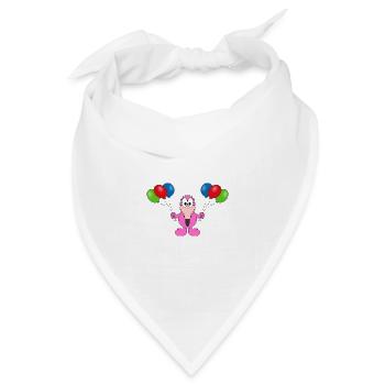 LUFTBALLONS - FLAMINGO - TIER - KIND - BABY - FUN - Bandana Dreieckstuch - Weiß - Vorne
