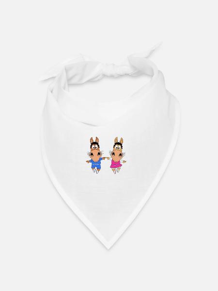 PFERD - PONYS - TANZEN - LIEBE - TANZPAAR - LOVE - Bandana Dreieckstuch - Weiß