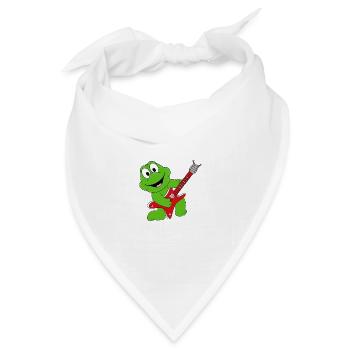 GITARRE - MUSIKER - FROSCH - GITARRIST - TIERISCH - Bandana Dreieckstuch - Weiß - Vorne