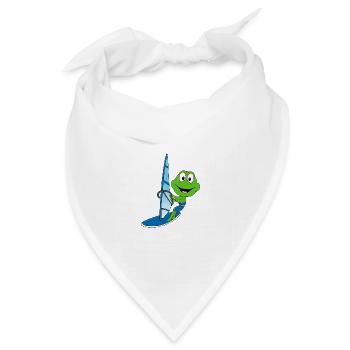 FROSCH - WINDSURFER - WINDSURFEN - SURFEN - SPORT - Bandana Dreieckstuch - Weiß - Vorne