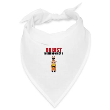 DU BIST MEINE NUMMER 1 - PFERD - PONY - REITEN - Bandana Dreieckstuch - Weiß - Vorne