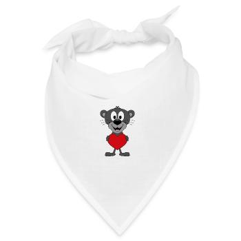 PANTHER - HERZ - LIEBE - TIERISCH - VERLIEBT - Bandana Dreieckstuch - Weiß - Vorne