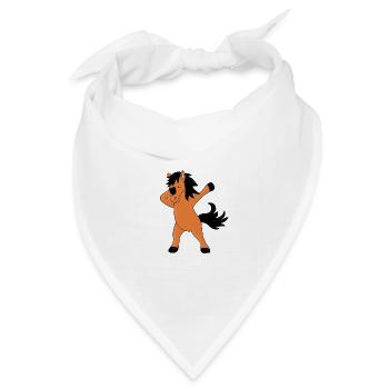 PFERD - PONY - DABBING - DAB - DABBEN - TIERISCH - Bandana Dreieckstuch - Weiß - Vorne