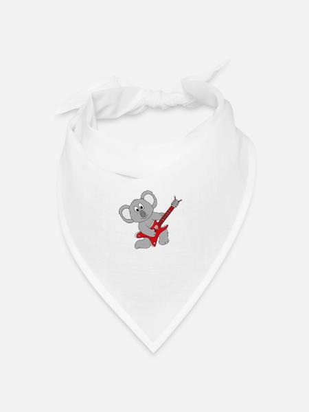 GITARRE - MUSIK - KOALA - TIER - KIND - BABY - Bandana Dreieckstuch - Weiß