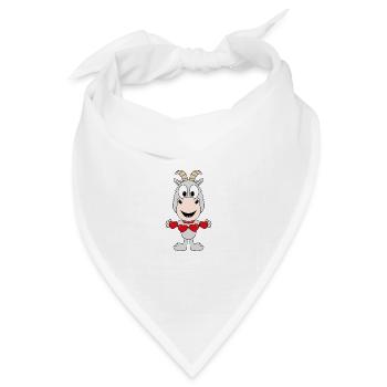 ZIEGE - LIEBE - LOVE - TIER - KIND - BABY - Bandana Dreieckstuch - Weiß - Vorne