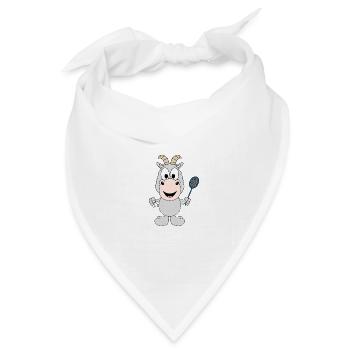 FEDERBALL - ZIEGE - BADMINTON - TIER - KIND - BABY - Bandana Dreieckstuch - Weiß - Vorne