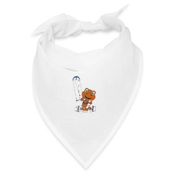 KITESURFER - KITER - KITE - DINO - KITESURFEN - Bandana Dreieckstuch - Weiß - Vorne