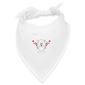 SEIFENBLASEN - KATZE - KATER - LIEBE - TIERISCH - Bandana Dreieckstuch - Weiß - Vorne