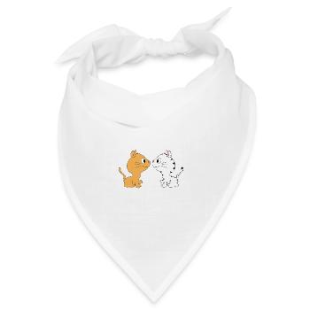 KATZEN - LIEBE - LOVE - KATZE - TIERISCH - TIERE - Bandana Dreieckstuch - Weiß - Vorne