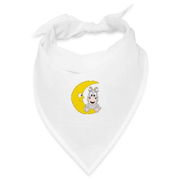 MOND - ZIEGE - TIER - KIND - BABY - TIERISCH - Bandana Dreieckstuch - Weiß - Vorne