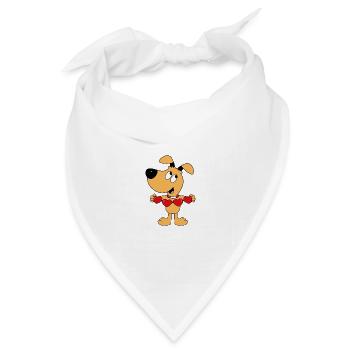HUND - LIEBE - LOVE - TIERISCH - VERLIEBT - TIER - Bandana Dreieckstuch - Weiß - Vorne
