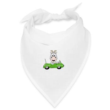 ZIEGE - AUTO - TIER - KIND - BABY - TIERISCH - Bandana Dreieckstuch - Weiß - Vorne