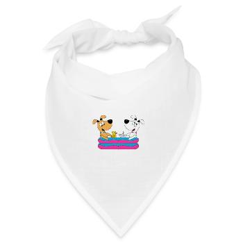 HUNDE - POOL - PLANSCHBECKEN - HUND - TIER - Bandana Dreieckstuch - Weiß - Vorne